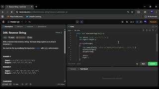 Reverse String Using Two Pointers | LeetCode 344 Explained