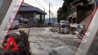 Japan floods: Situation in Yanohigashi, Hiroshima