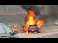 Flaming Car Spotted On US Freeway