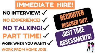 Recruiter Reached Out! Hiring ASAP! - No Interview No Experience Work When You Want Remote Job