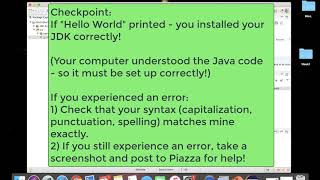 A Quick Start to Programming With Java With Checkpoint for Setup