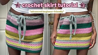 Crochet Striped Skirt Tutorial *advanced beginner-friendly*