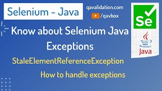 Selenium Java Exceptions | StaleElementReferenceException