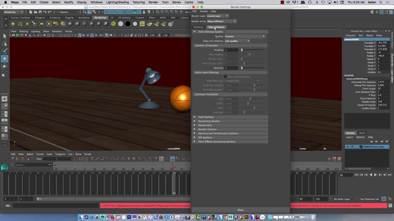 Maya Rendering Frames Batch Render And Playblast - YouTube