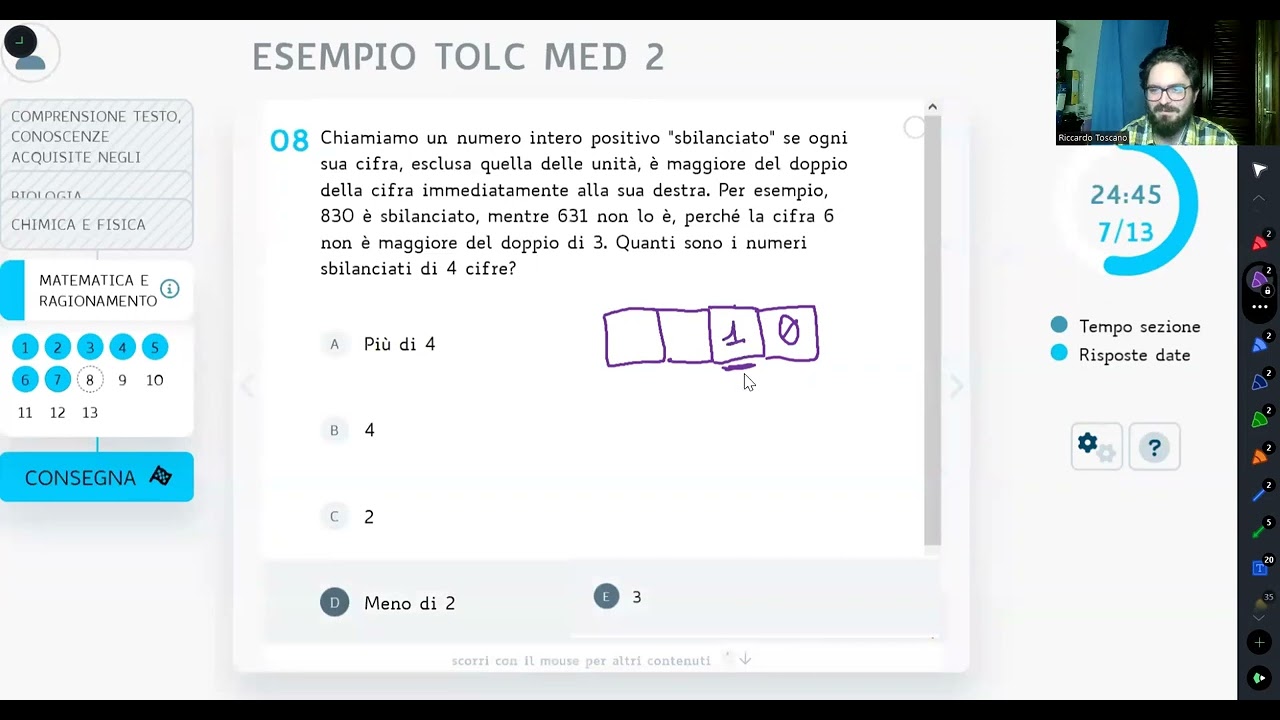 CISIA | Esempio TOLC MED 2, N. 45 | LOGICA | Chiamiamo Un Numero ...