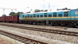 Tilting BOXN Coal Train led by TWIN WAG7 Locos