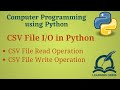 [Python Programming Basics to Advanced]: CSV File Read Write Operations  | Lab 25P-2