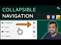 How to Create a Collapsible Navigation Menu - HTML, CSS & JavaScript Tutorial