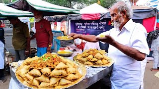 Old Man Selling World Cheapest Samosa Chaat | Full Recipe Of Samosa Chaat at Street Food 2024