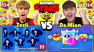 POJEDYNEK NA *WSZYSTKIE SKRZYNKI* z BRAWL STARS! (Da Mian VS Torii) *154x SKINY TRAFIONE!*