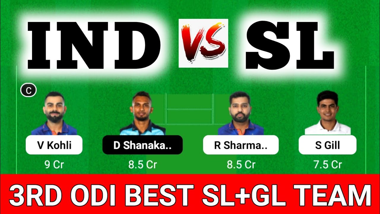 IND Vs SL Dream11 Prediction, IND Vs SL Dream11, India Vs Srilanka ...