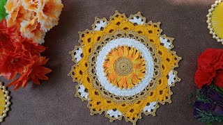 Thalposh /Mandala/Doily /Table cover /wool rumal बहोत ही सुंदर पायदान डिज़ाइन with English subtitles