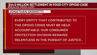 Tennessee AG announces $44.5M settlement in Food City opioid case