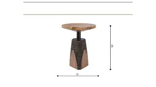 Nikko KD Reclaimed Teak Wood Side/ End Table, Natural (ASSEMBLY REQUIRED)