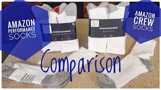 Amazon Essentials Men's Socks Comparison Performance vs Cushioned Socks.