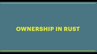 Ownership in Rust