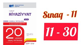 Sınaq-11(davamı 11-30). 1 qrup qəbul imtahanı  modelinə uyğun. #blok #miq #riyaziyyat #11cisinif