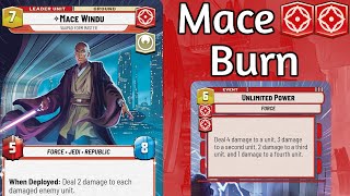 Mace Windu Double Red BURN - Star Wars Unlimited Deck Profile