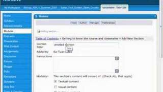 Add Module - Sakai Tutorial