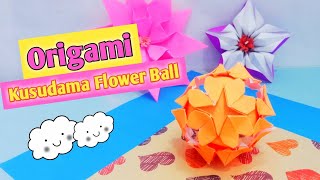 HOW TO MAKE ORIGAMI KUSUDAMA FLOWER BALL || ORIGAMI KUSUDAMA 6 UNIT