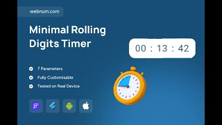 FlutterFlow Rolling Digits Timer Widget ⏲️ #flutterflow #timer #rolling #digits