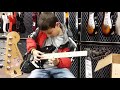 12 year old christopher ruckman tries out an evh 5150 at guitar center rockford