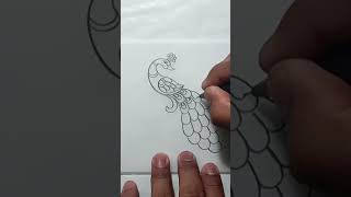 How to draw peacock feathers drawing #shorts