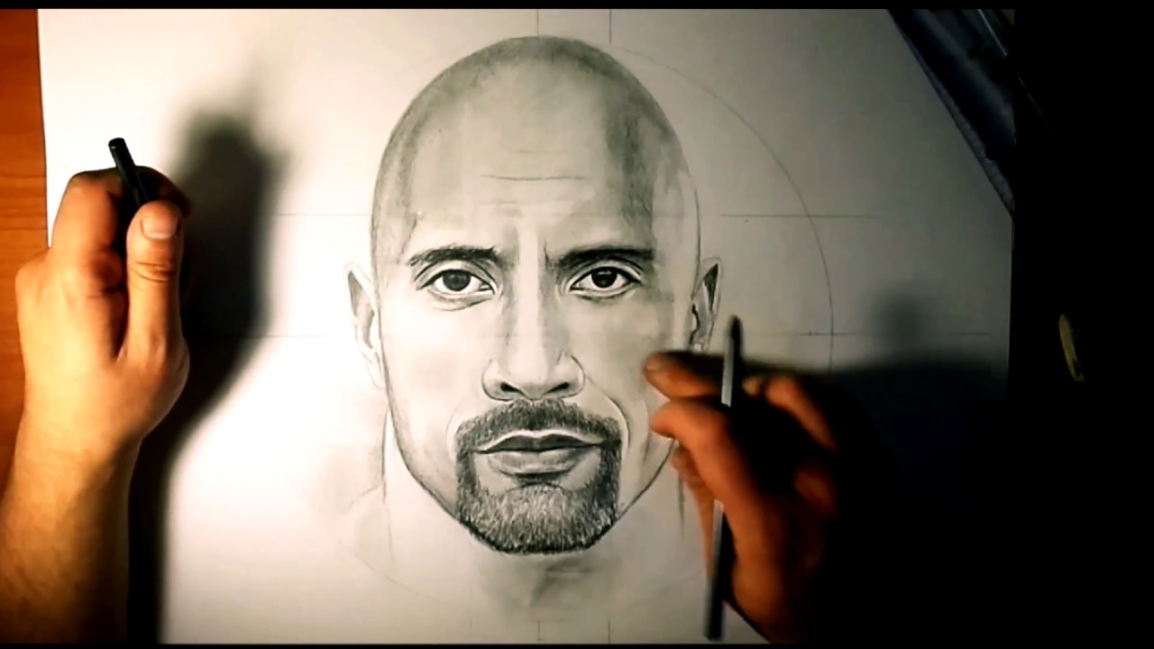 Dwayne The Rock Johnson | Portrait Drawing - YouTube