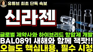 [신라젠 주가전망]단독, 글로벌 제약사와 하이브리드 항암제 개발, BAL0891 새해와 함께 잭팟!