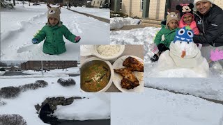 அமெரிக்காவை தாக்கிய பனிப்புயல் | First Big Snowfall of 2020 in USA | Kids Fun | Tamil Vlog