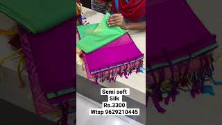 Diwali special Semi soft silk sarees.. rs.3300.. for bookings wtsp 9629210445..