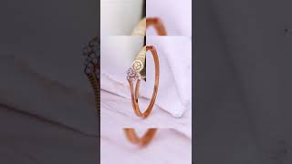 Solo Sparkle: 916 Gold Solitaire Kada Bracelet for Ladies