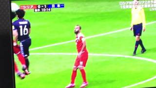 サッカーシリア戦山口出血か！？