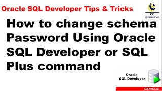 How to change schema Password Using Oracle SQL Developer or SQL Plus?||Oracle SQL Developer Tutorial