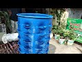 Plastic Container Drums |  DIY Tower Terrace Garden Ideas | Less Place | 54 Plants in Drum