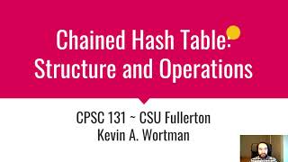 Chained Hash Table: Structure and Operations