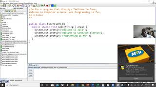 Java Lab work 1 - 1 --- Java Code to Display Message on the Screen