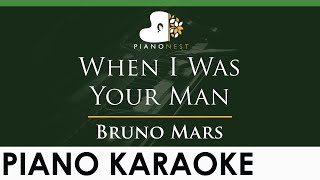 Bruno Mars - When I Was Your Man - LOWER Key (Piano Karaoke Instrumental)
