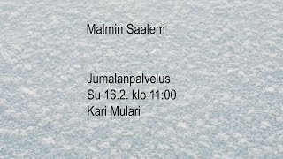 Jumalanpalvelus  Su 16.2. klo 11:00