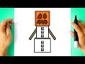 How to DRAW SNOW GOLEM MINECRAFT