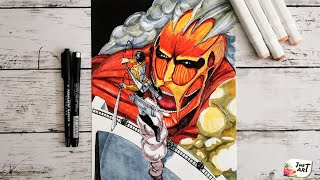 Drawing Attack on Titan 進撃の巨人 (Marker Drawing) | Just Art