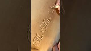 Custom Bible Leather Tooling Ornate Script