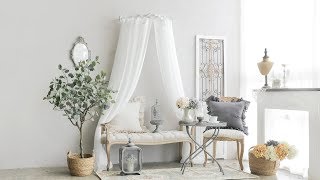 프렌치 캐노피 커튼봉 가랜드 북유럽 거실 인테리어 missmone.com(French living room canopy Europe interior)