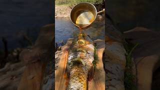 Cooking Carp in primitive mud and Leaves 🐟