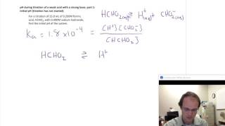 Finding the initial pH of a weak acid before a titration