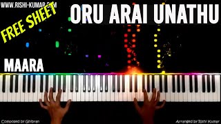 Oru Arai Unathu Piano Instrumental Cover | Keyboard Notes Tutorial | Maara