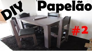 MESA COM CADEIRAS DE PAPELÃO -Diy  Casa Nova