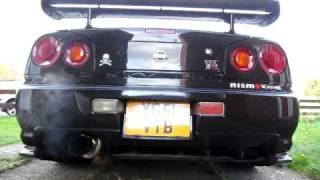 BNR34 kakimoto regu 06\u0026R exhaust sound