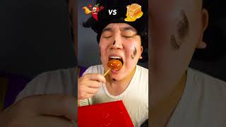 Spicy Sauce vs Honey sauce Emoji food Challenge | Sweet Rice Donuts Mukbang Funny Video #shorts