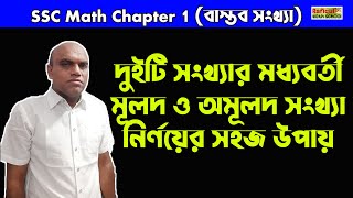 দুটি সংখ্যার মধ্যবর্তী মূলদ ও অমূলদ সংখ্যা নির্ণয়। Finding out rational \u0026 irrational number